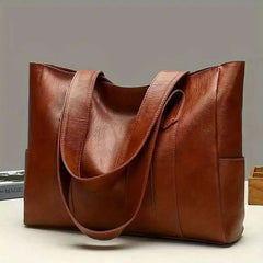 Extra Large Leather Tote Bag For Women | Vintage Shoulder Bag - Hamxi