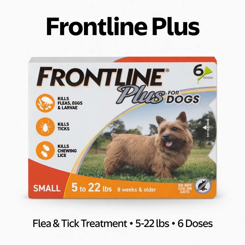 Frontline Plus for Dogs | 5 to 22 lbs | 6 Doses | Flea and Tick Treatment - Hamxi