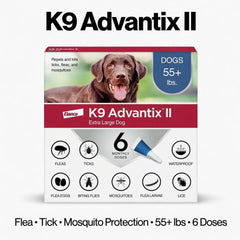 K9 Advantix II for Extra Large Dogs | Over 55 lbs | Flea, Tick & Mosquito Treatment | 6 Month Supply (6 Doses) - Hamxi