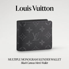 Louis Vuitton Multiple Monogram Slender Canvas Black Men's Wallet - Hamxi
