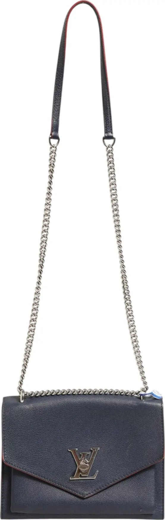 Louis Vuitton Mylockme Leather Chain Shoulder Bag - Navy Blue - Hamxi