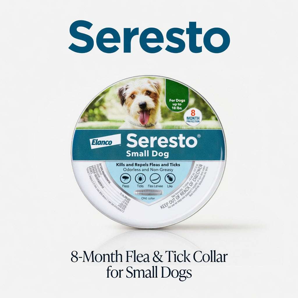 Seresto Elanco Small Dog Collar | 8 - Month Flea & Tick Control | For Dogs Up to 18 lbs - Hamxi