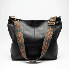 Solid Color Leather Tote Bag for Women | Classic Shopper | Everyday Tote - Hamxi