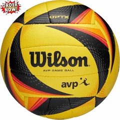 Wilson AVP OPTX Official Beach Volleyball | Tour Match Game Ball | Black/Yellow - Hamxi