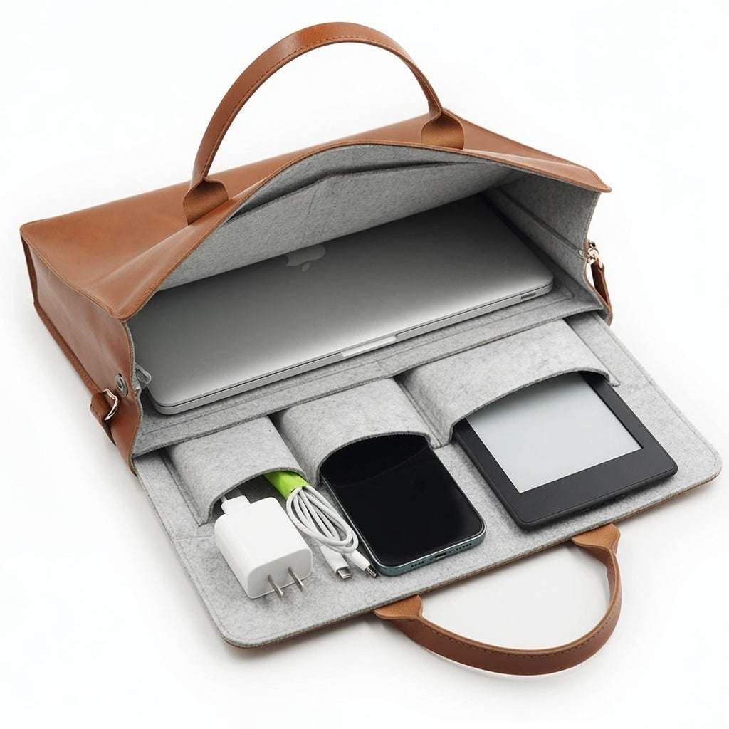 15.6 Inch PU Leather Laptop Bag for Women - Hamxi