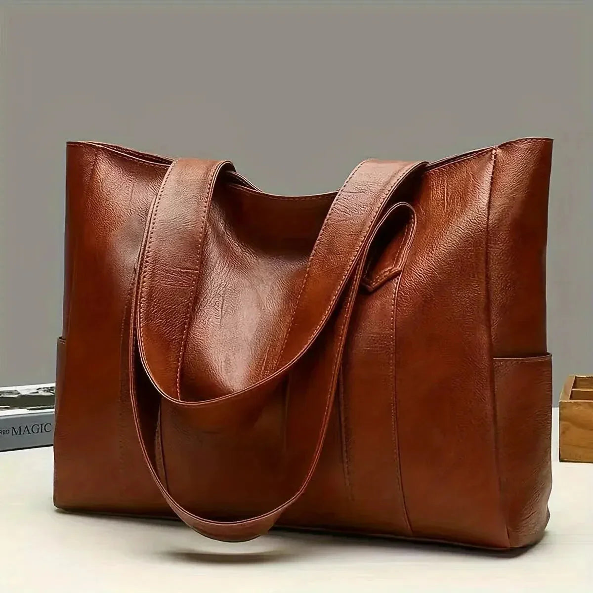 Extra Large Canvas Tote Bag For Women | Vintage Shoulder Bag brown