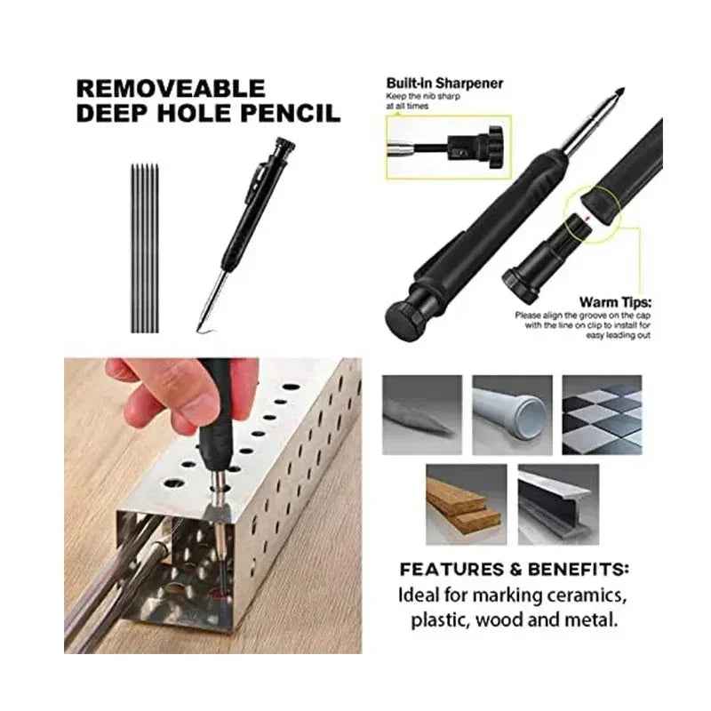 8 - in - 1 Multi - Function Scribing Tool | Carpenter Pencil | Woodworking Marking - Hamxi