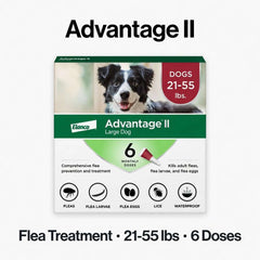 Advantage II for Large Dogs | 21 - 55 lbs | Flea Treatment & Prevention | 6 Month Supply (6 Doses) - Hamxi