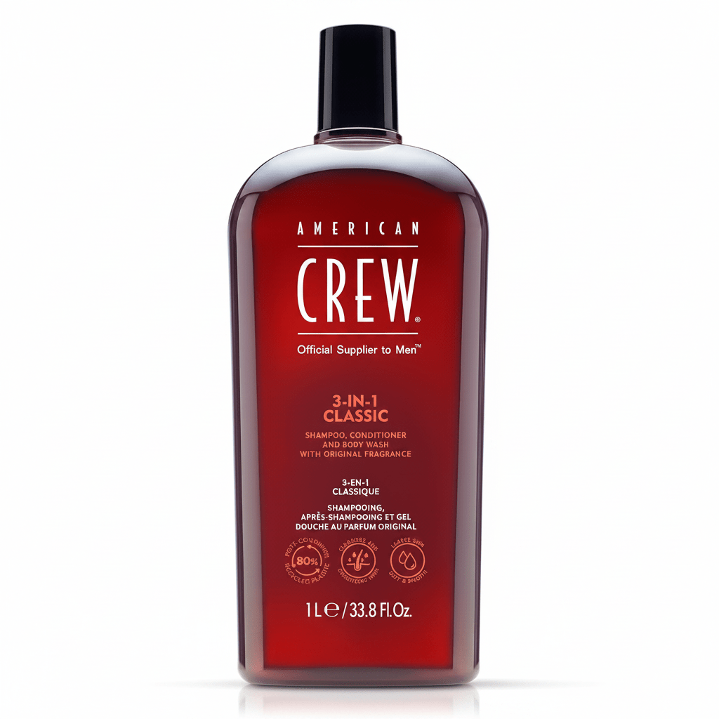 American Crew 3-in-1 Shampoo, Conditioner & Body Wash | 33.8 oz - Hamxi