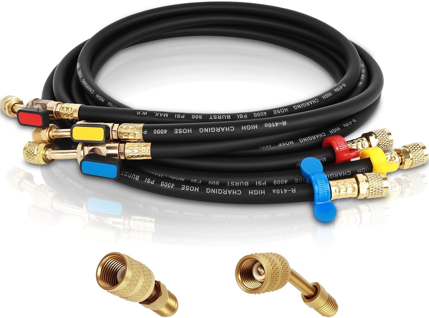 Apexlife 1/4" A2L Ball Valve Refrigerant Hose Set | 6FT | HVAC Hoses | 3-Pcs - Hamxi