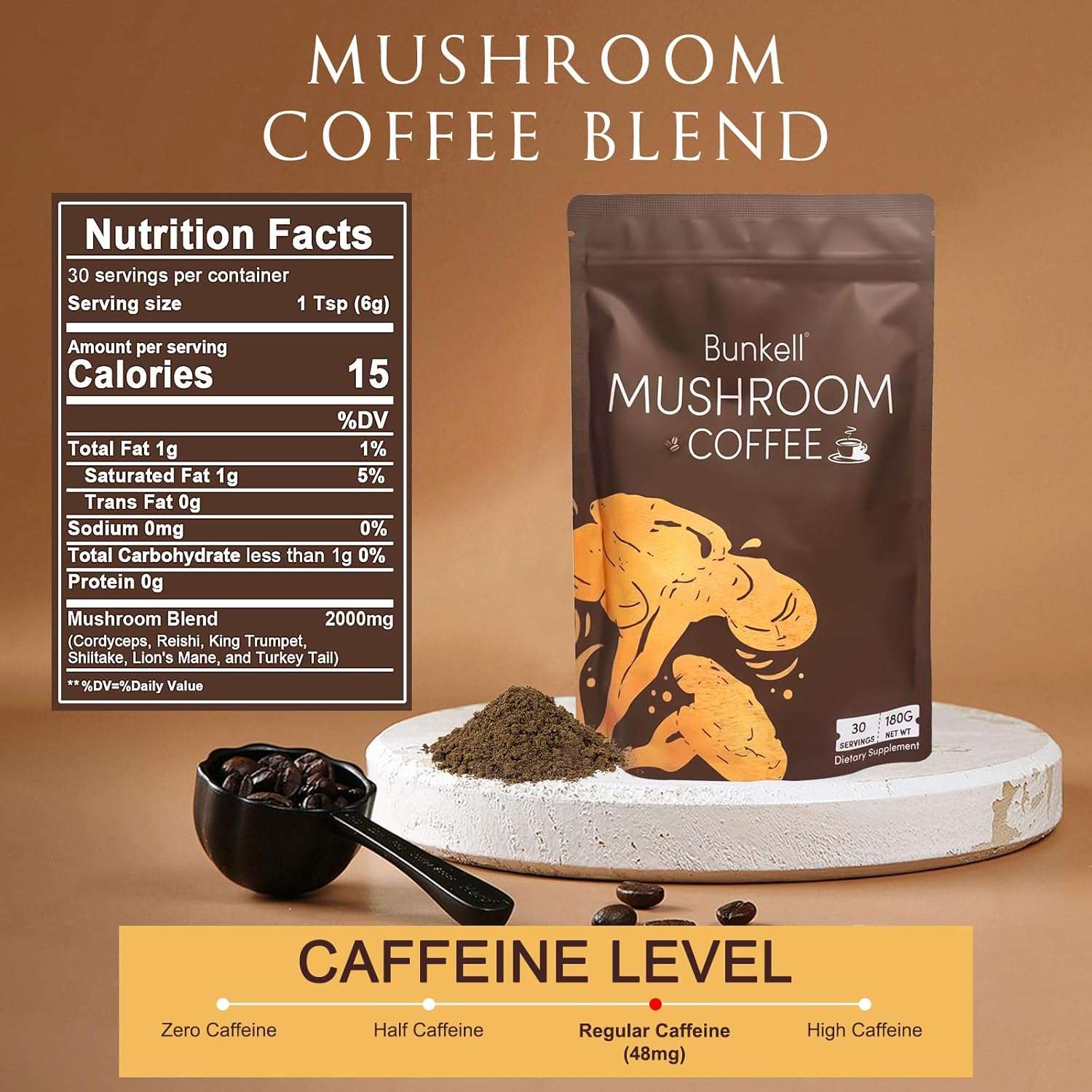 Bunkell Mushroom Coffee | 30 Servings - Hamxi