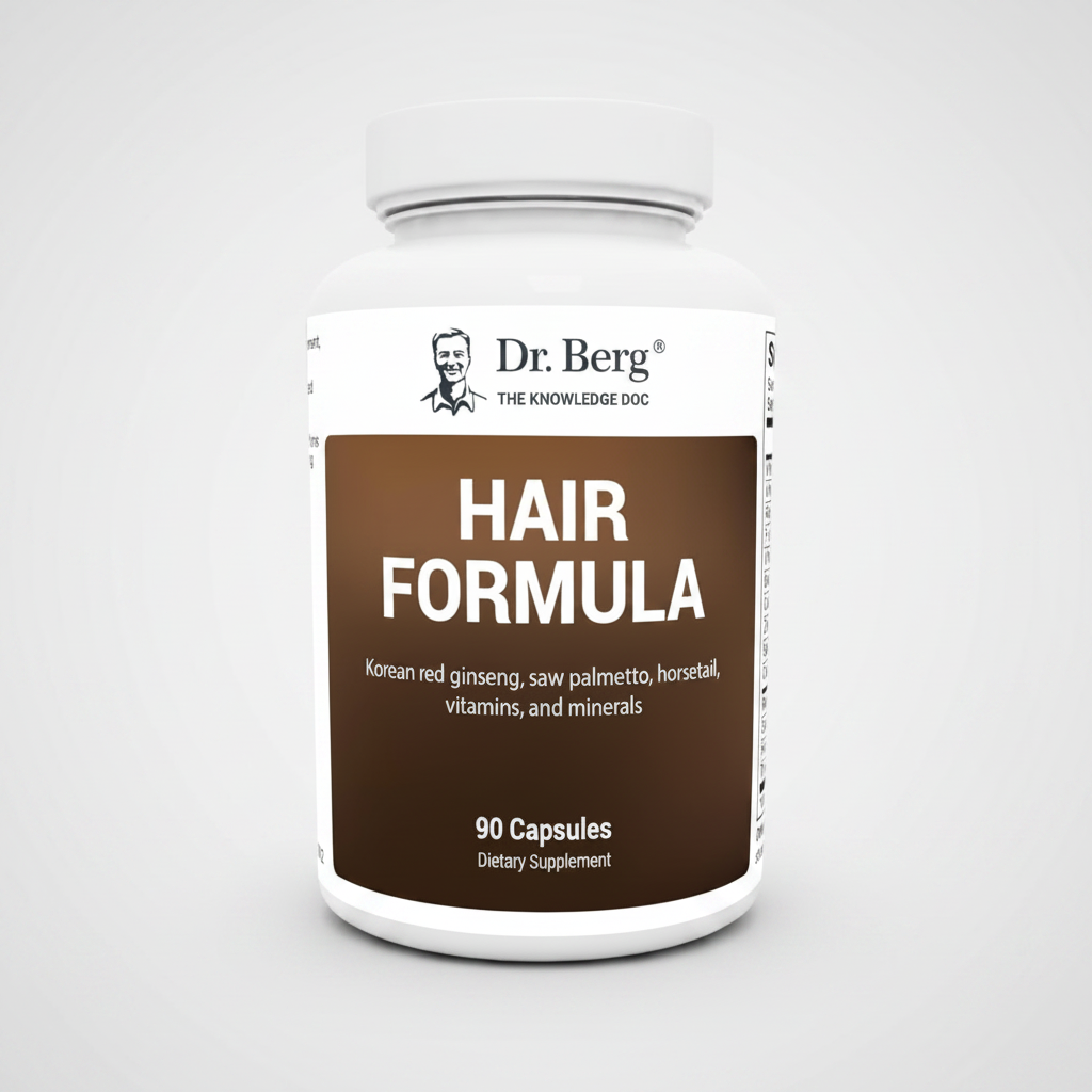 Dr. Berg Hair Formula 90 Capsules - Pure White Background