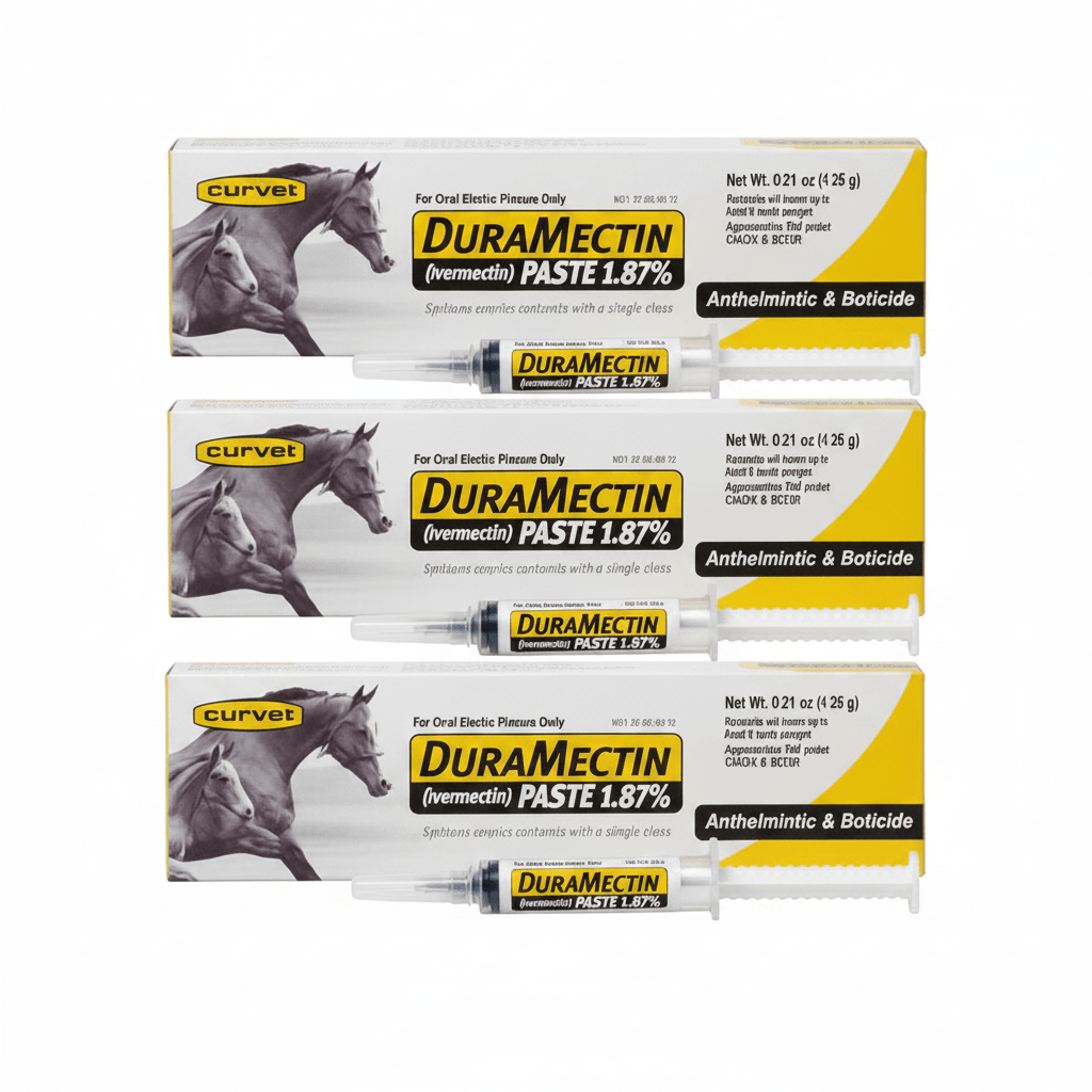 Duramectin Ivermectin Paste 1.87% for Horses | 3-Pack | 0.21 oz Each - Hamxi