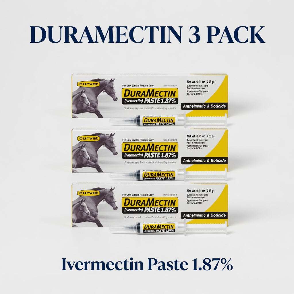 DURVET DuraMectin Horse Dewormer Paste | Ivermectin 1.87% | 6.08g |3 Pack - Hamxi