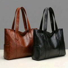 Extra Large Leather Tote Bag For Women | Vintage Shoulder Bag - Hamxi