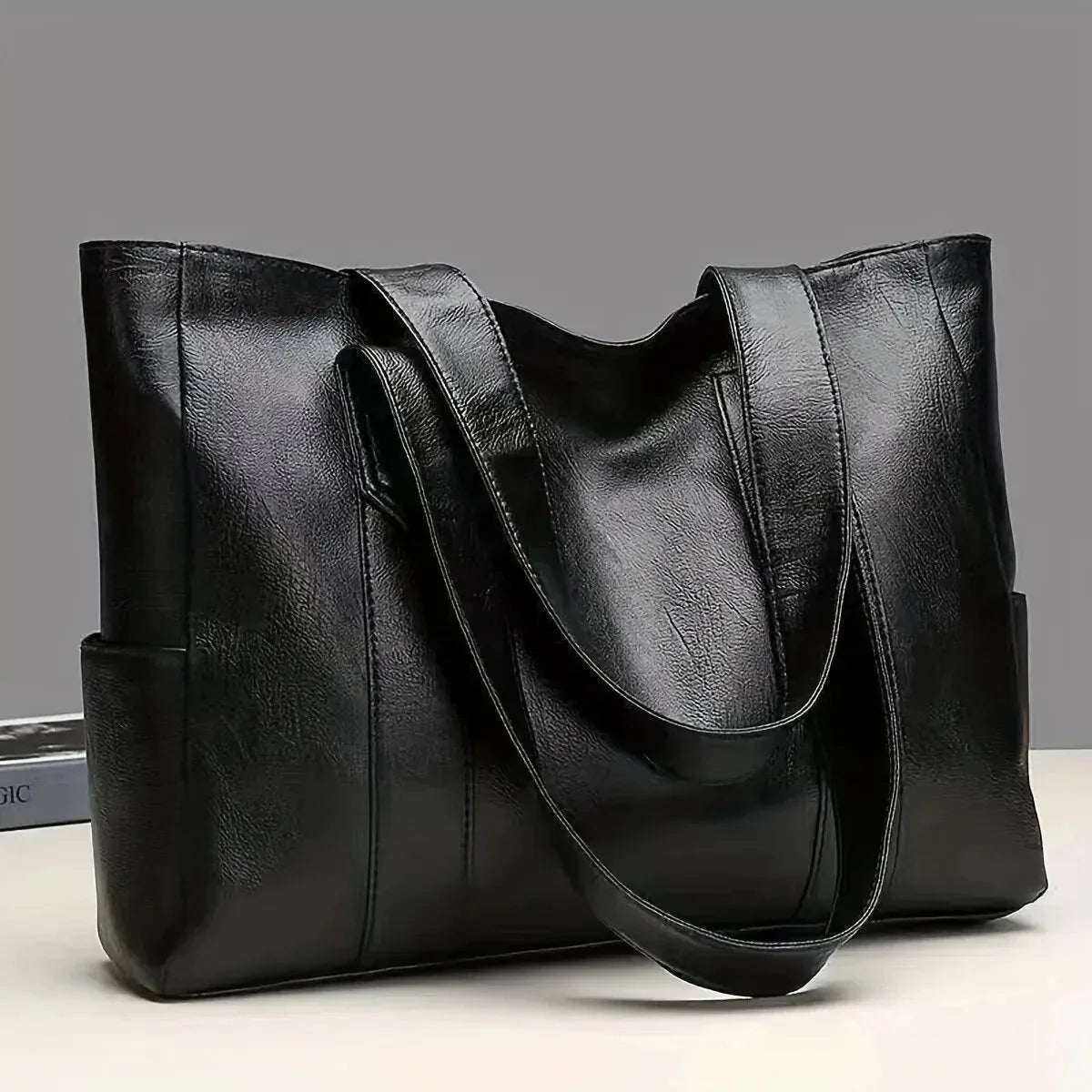 Extra Large Leather Tote Bag For Women | Vintage Shoulder Bag - Hamxi
