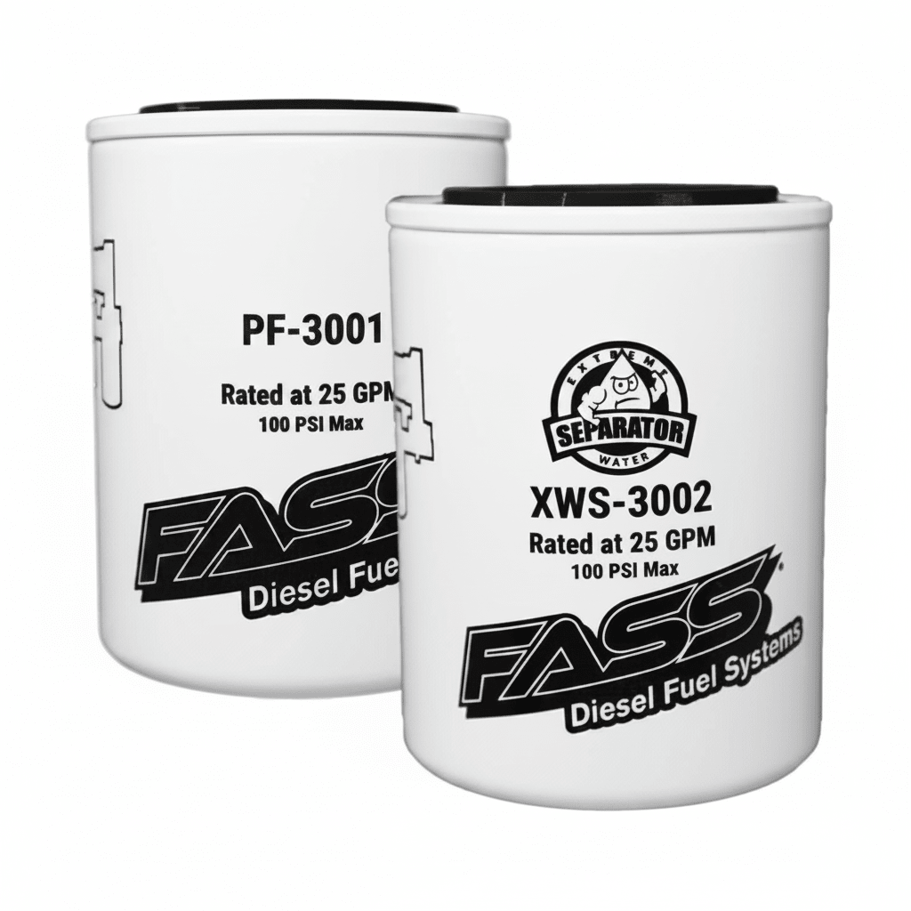 FASS Titanium Series Diesel Fuel Filter XWS-3002 & Particulate Filter PF-3001 Kit - Hamxi