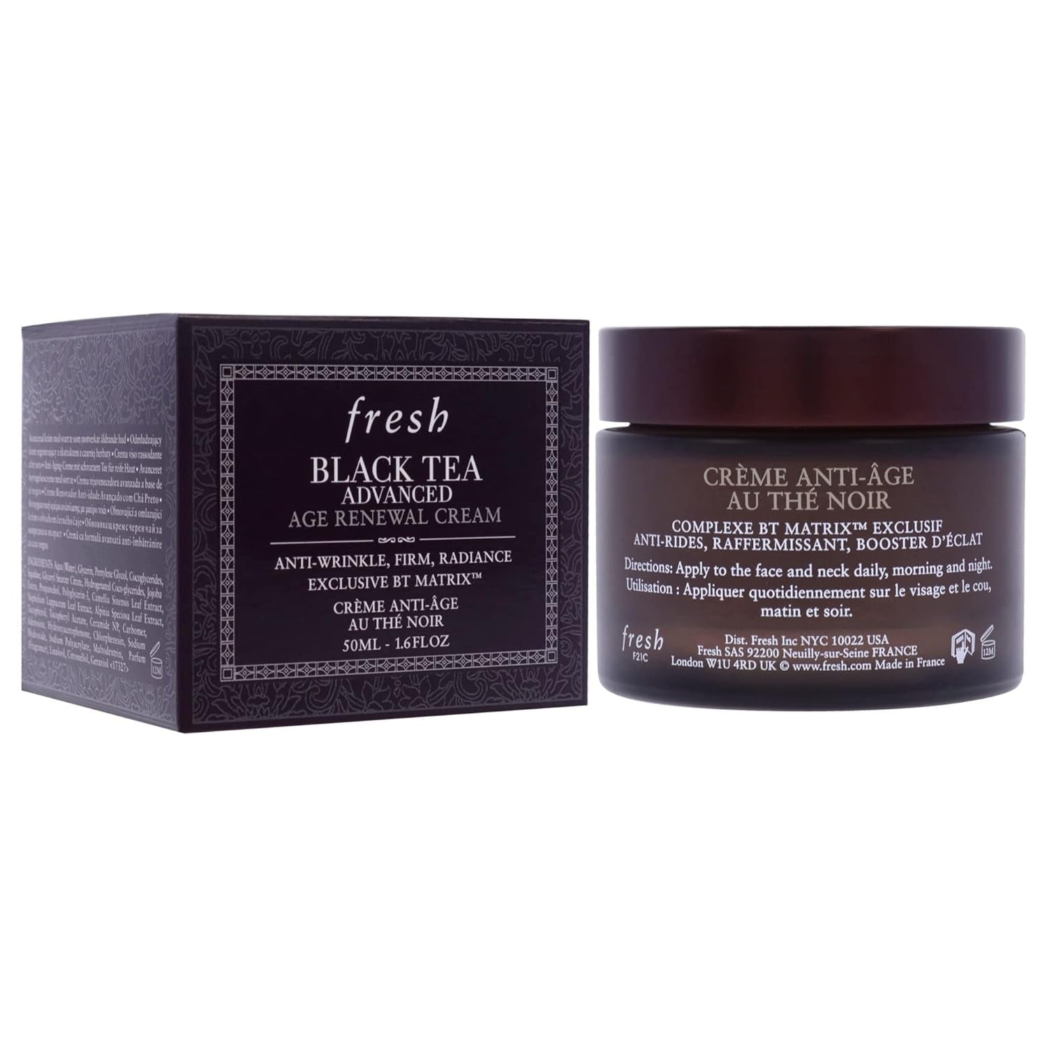 Fresh Black Tea Advanced Age Renewal Cream | 1.7 oz | Anti-Aging Moisturizer - Hamxi