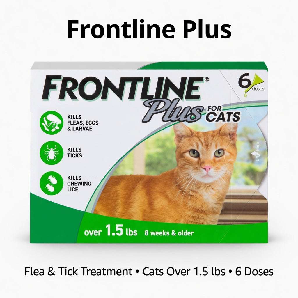 Frontline Plus Flea and Tick Treatment | 6 Doses | Fast - Acting Protection for Dogs & Cats - Hamxi