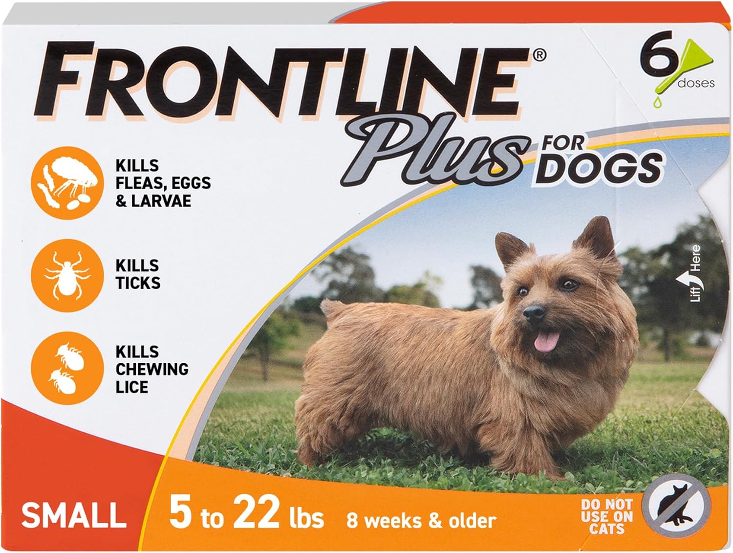 Frontline Plus Flea & Tick Treatment for Small Dogs | 5-22 lbs | 6 Doses - Hamxi