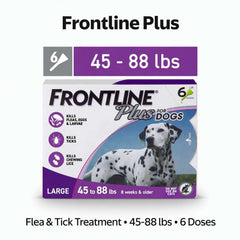 Frontline Plus for Dogs | 45 to 88 lbs Flea and Tick Treatment - Hamxi