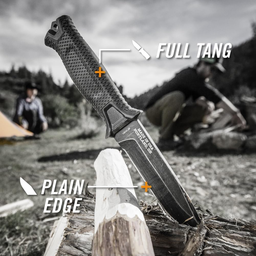Gerber StrongArm Fixed Blade Knife | 4.8" | Plain Edge | Black | USA Made - Hamxi