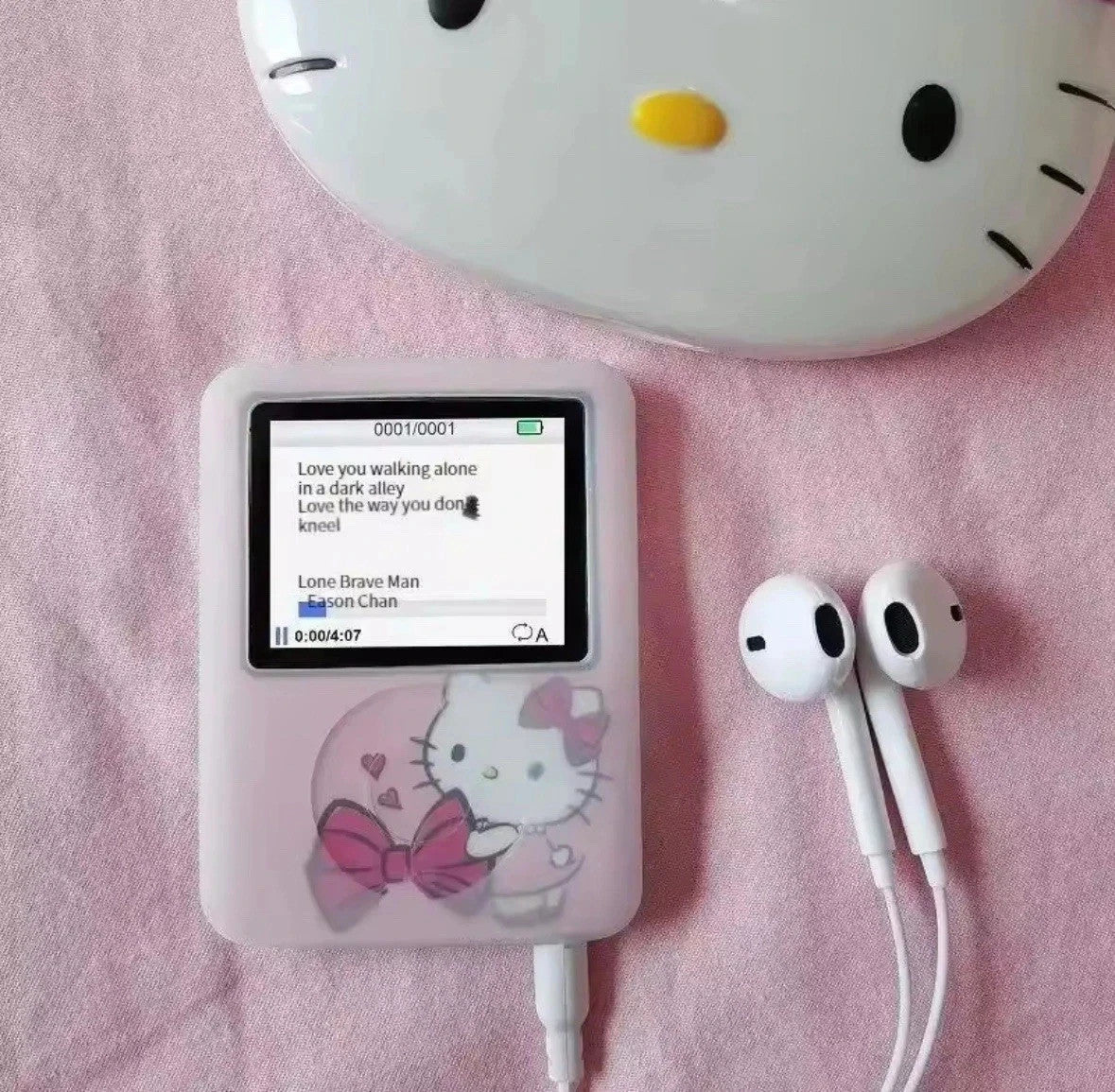 Hello Kitty MP3 Player | Kawaii Cartoon Mini Music Walkman for Kids - Hamxi