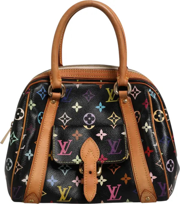 Louis Vuitton Black Monogram Multicolor Canvas Priscilla Handbag