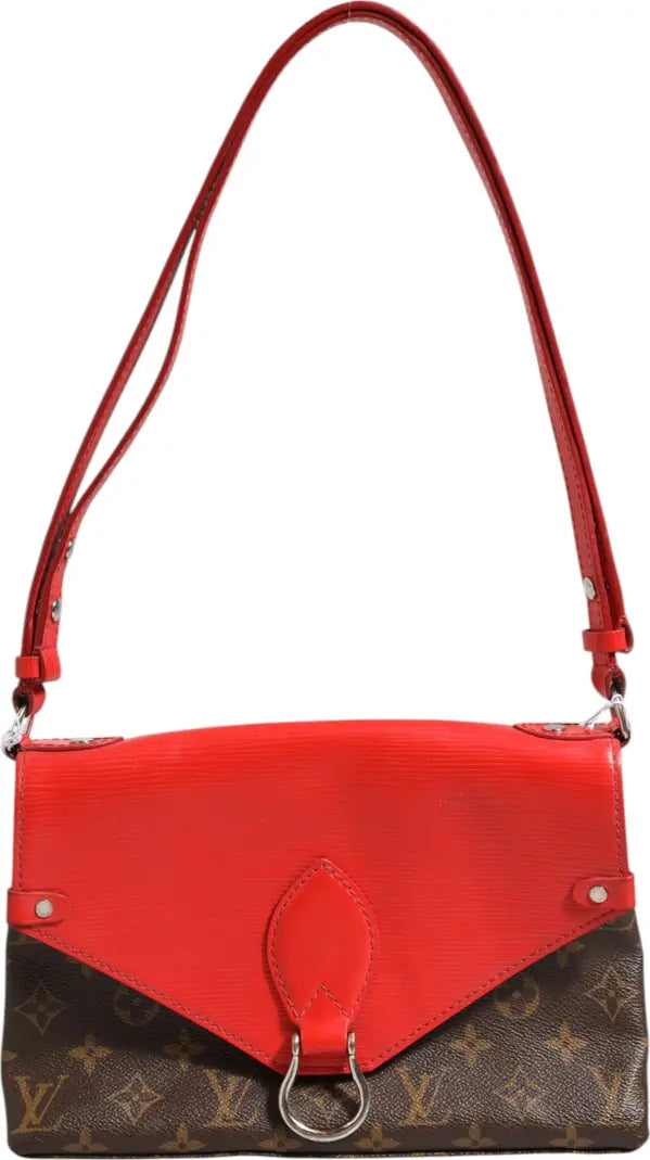 Louis Vuitton Saint Michel Monogram Epi Shoulder Bag Coquelicot