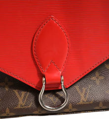 Louis Vuitton Saint Michel Monogram Epi Shoulder Bag Coquelicot