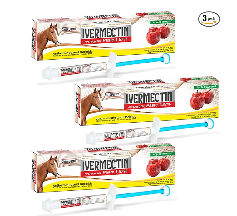 Ivermectin Paste 1.87% Horse Dewormer | Apple Flavor | 6.08g | 3-Pack