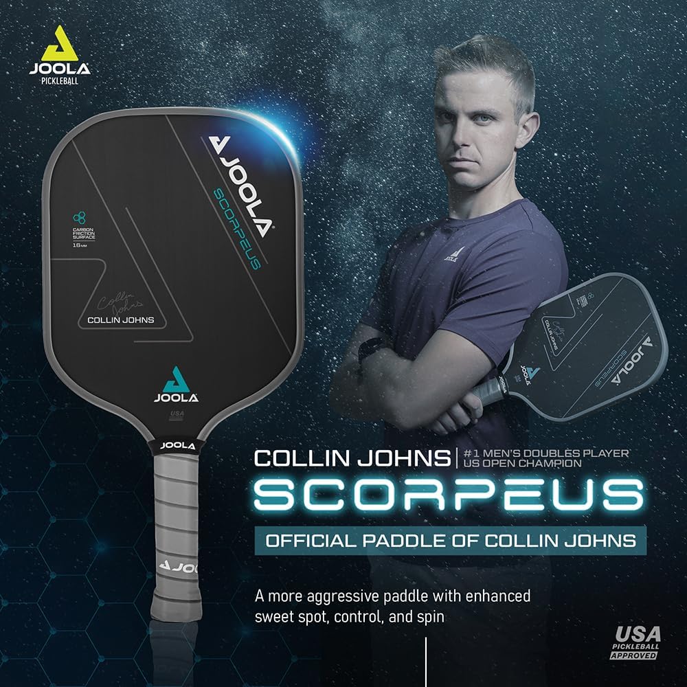 JOOLA Scorpeus Pickleball Paddle | 16mm | Raw Carbon Fiber | USAP Approved - Hamxi