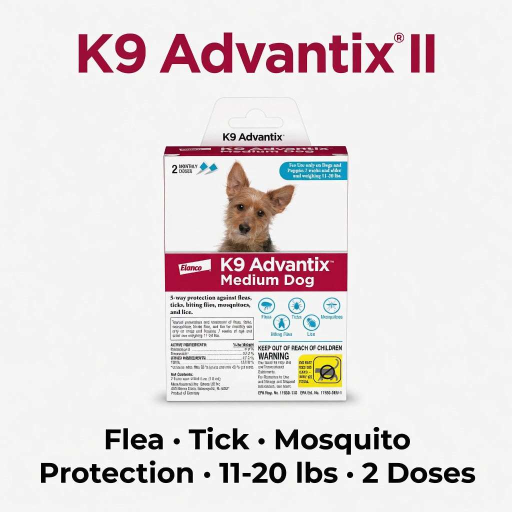 K9 Advantix Flea, Tick & Mosquito Prevention for Dogs | 11 - 20 lbs | Monthly Drops | - Hamxi