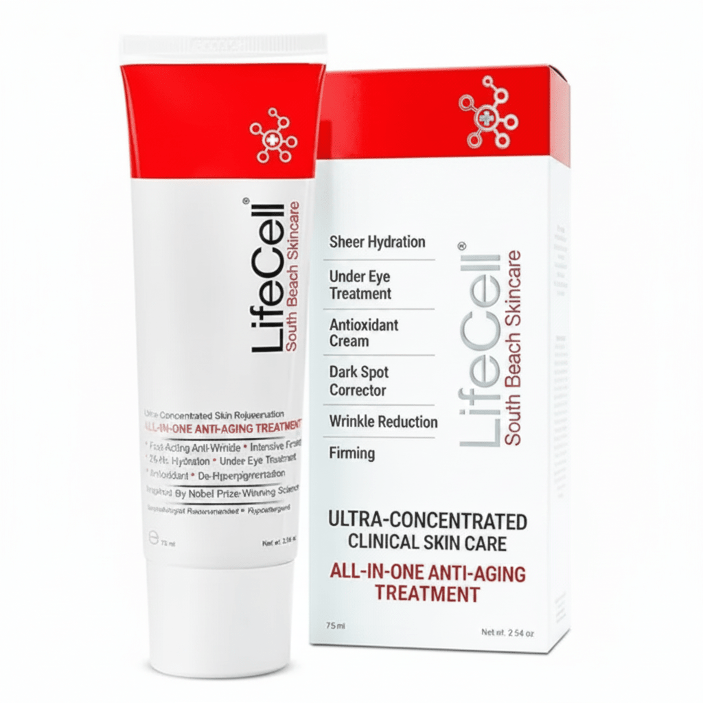 LifeCell All-in-One Anti-Aging Cream | 2.54 oz | Retinol & Vitamin C - Hamxi