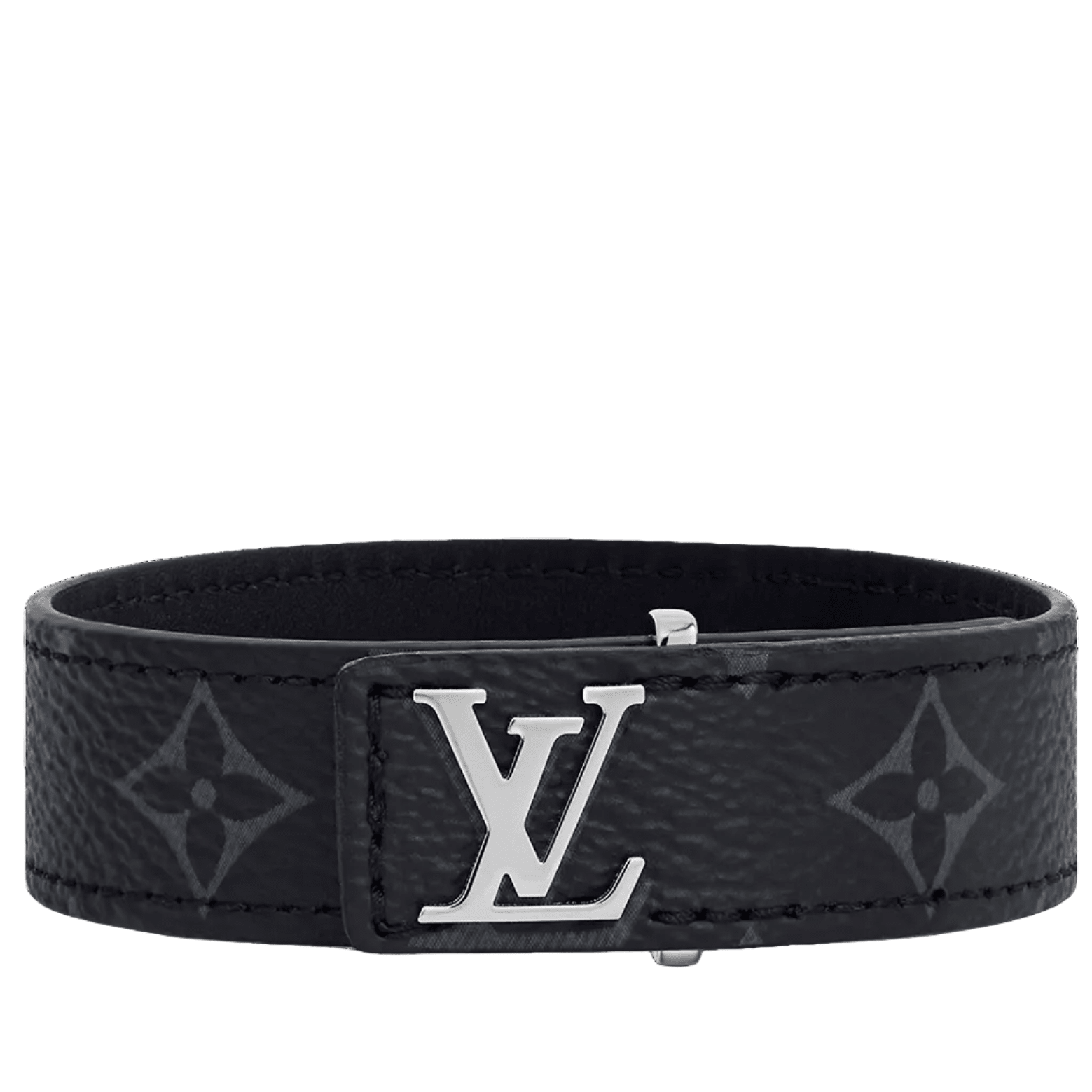 Louis Vuitton LV Slim Bracelet M435 | Size 21 | Black Calfskin - Hamxi