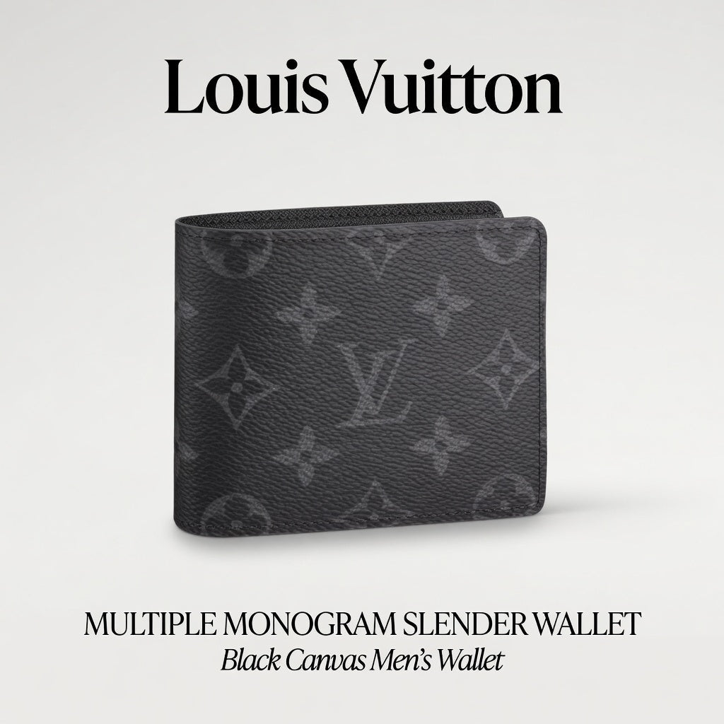 Louis Vuitton Multiple Monogram Slender Canvas Black Men's Wallet - Hamxi