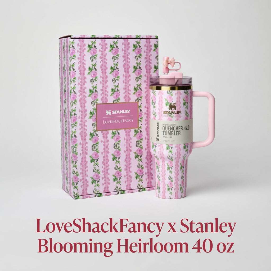 LoveShackFancy x Stanley Quencher H2.0 FlowState Tumbler | 40oz | Blooming Heirloom Limited Edition - Hamxi