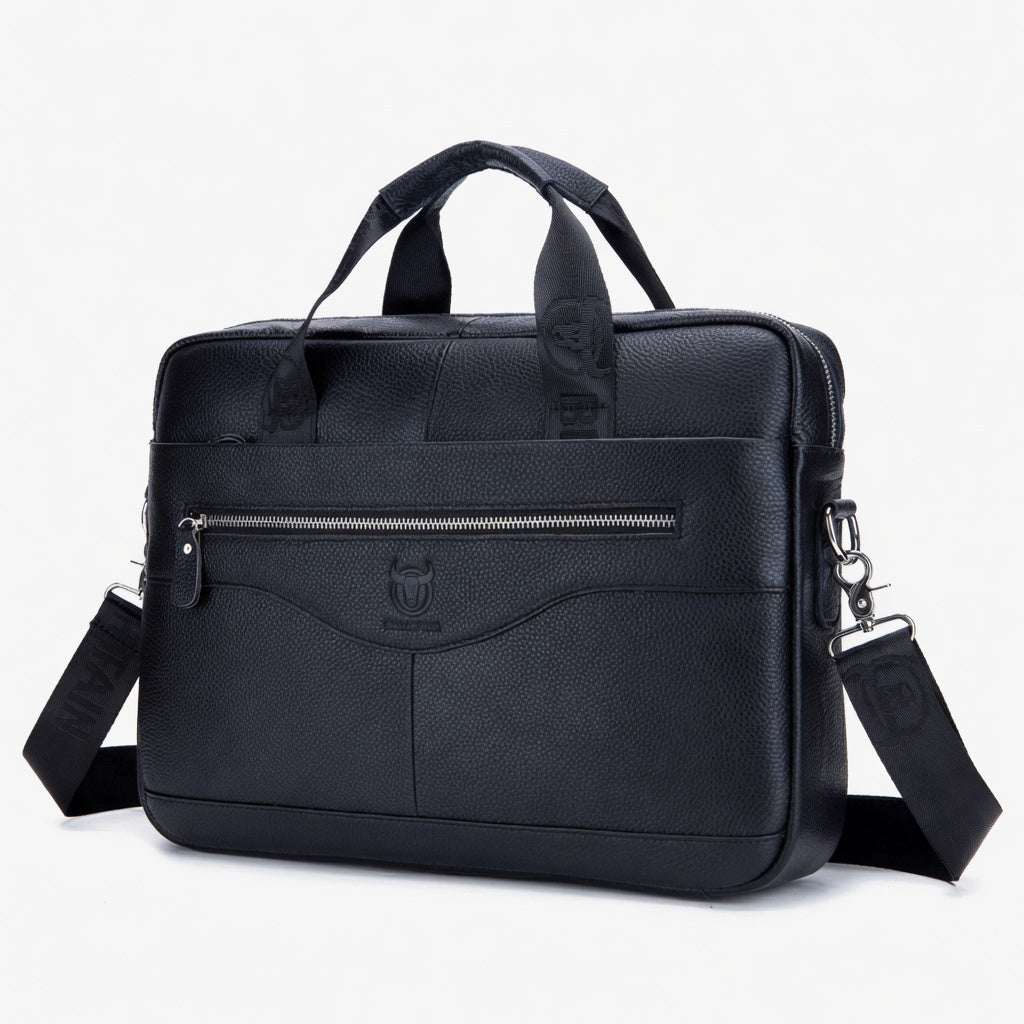 Men's Genuine Leather Briefcase 15.6" Laptop Bag - Hamxi