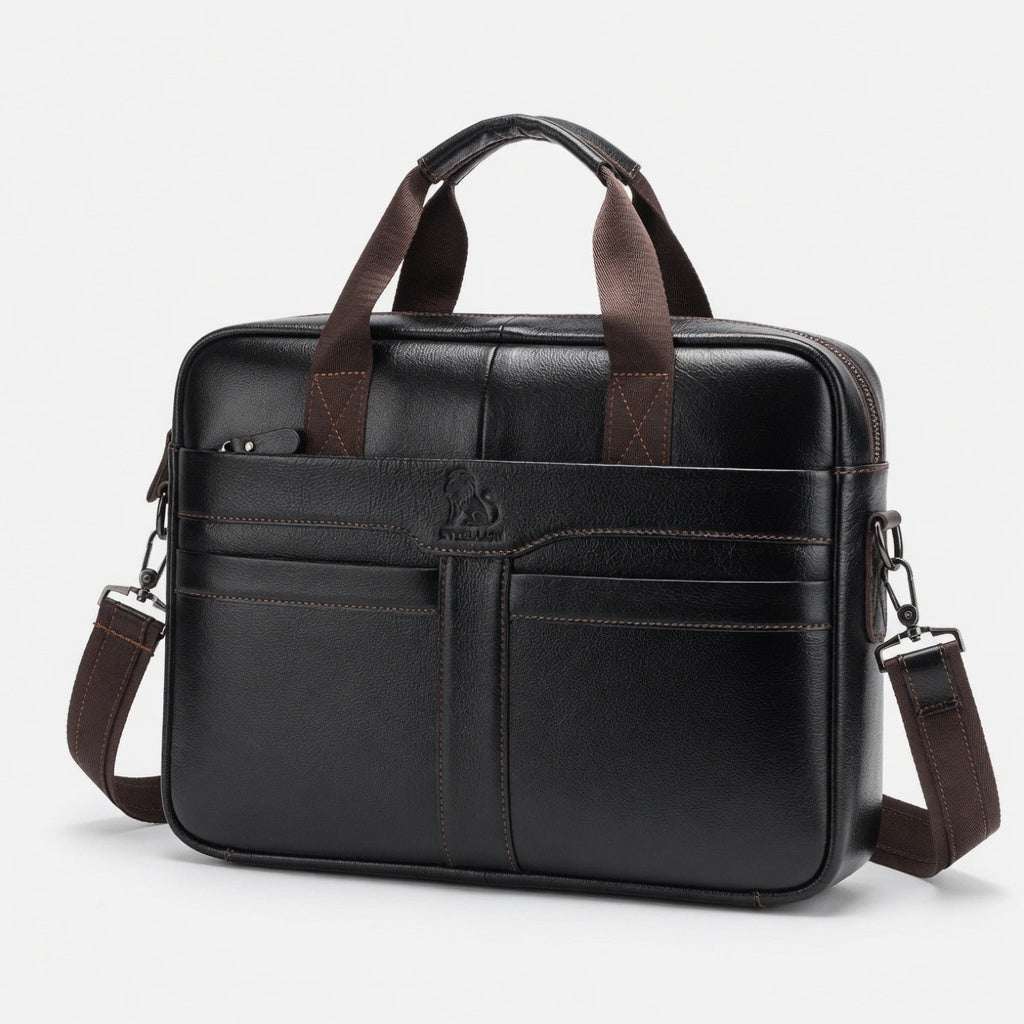 Men's Genuine Leather Laptop Briefcase 15.6 - Hamxi