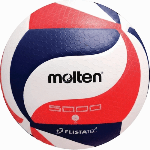 Molten V5M5000 Flistatec Volleyball | Red/White/Blue | PU Microfiber Ball - Hamxi