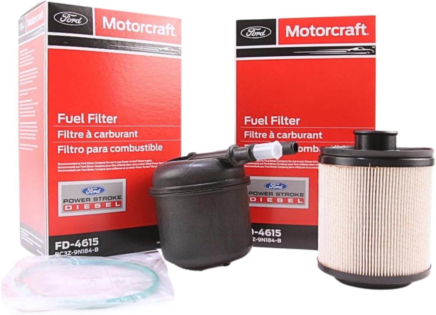 Motorcraft FD-4615 Diesel Fuel Filter | For 2011-2016 Ford 6.7L Powerstroke | Pack of 2 - Hamxi