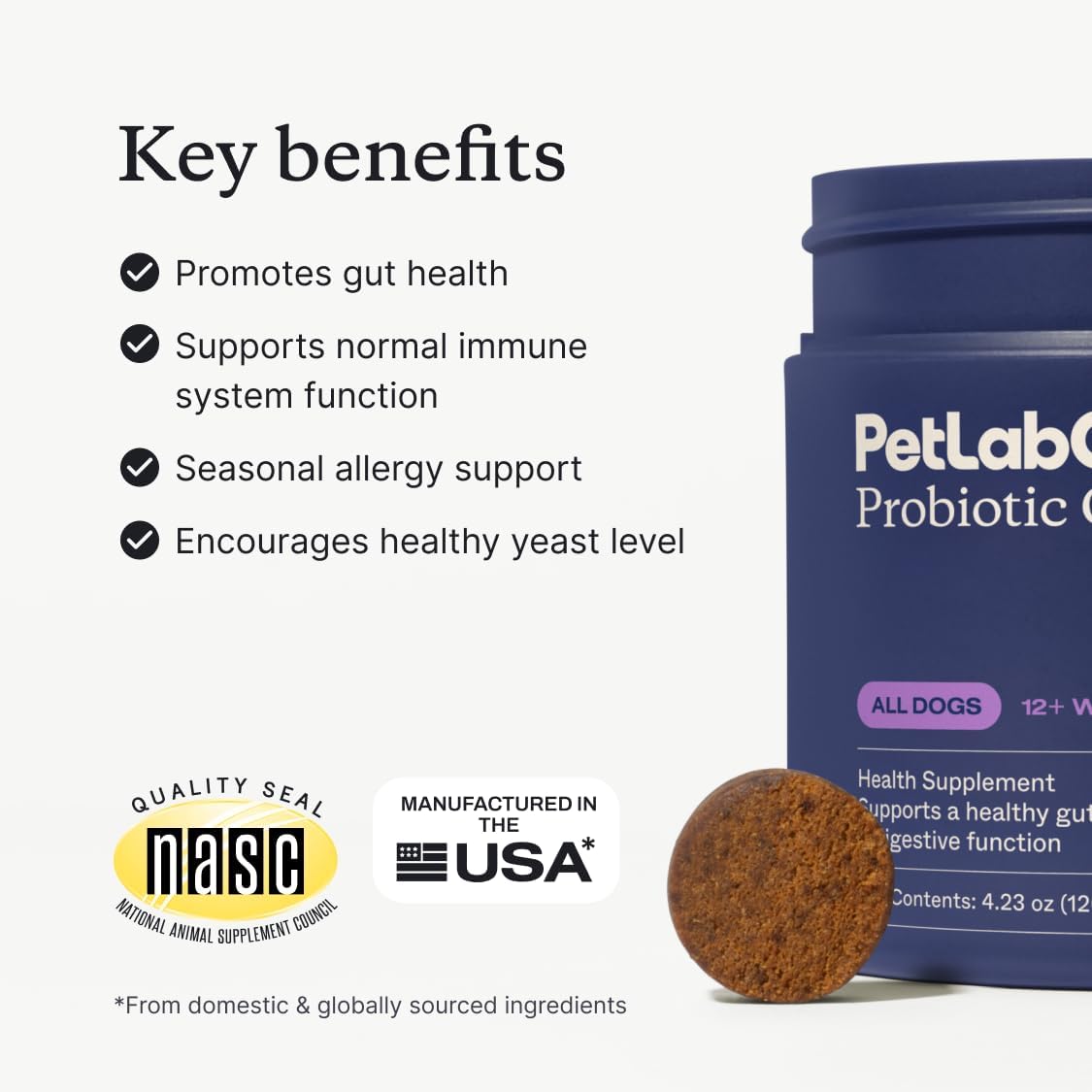 PetLab Co. Probiotics for Dogs | 30 Soft Chews | Gut Health Support | Salmon - Hamxi