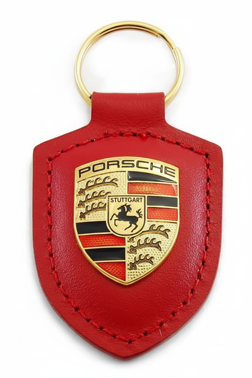 Porsche Leather Keychain