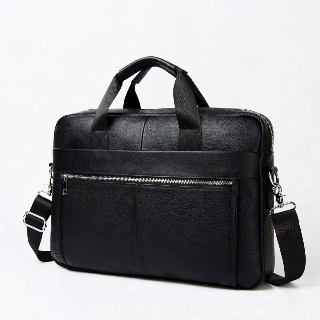 Premium Genuine Leather Laptop Bag for Men - 15.6 Inch - Hamxi