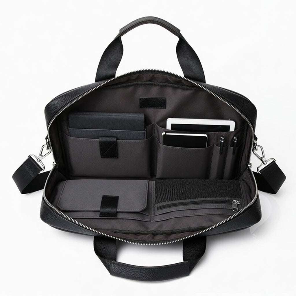 Premium Genuine Leather Laptop Bag for Men - 15.6 Inch - Hamxi