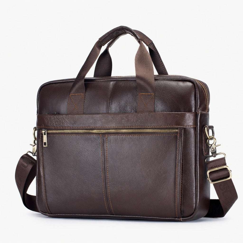 Premium Genuine Leather Laptop Bag for Men - 15.6 Inch - Hamxi