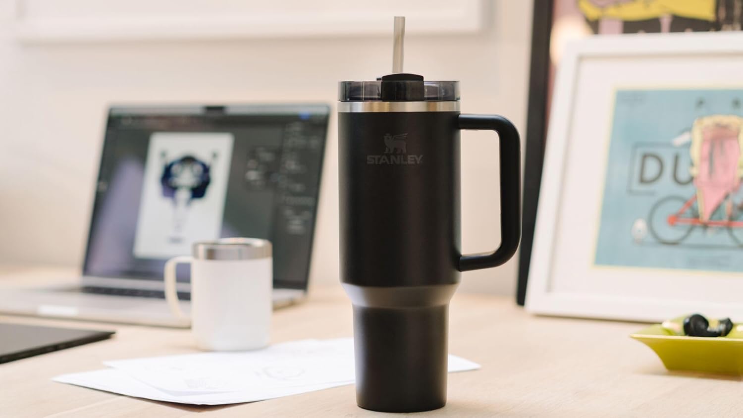 STANLEY Quencher H2.0 Tumbler | 40oz | Black 2.0 | with Handle & Straw