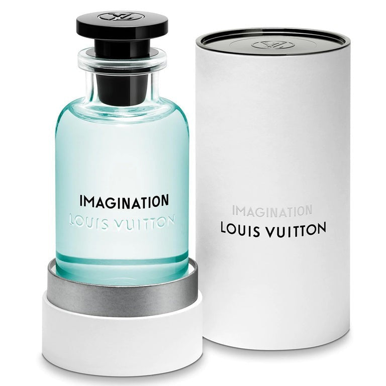 Louis Vuitton Imagination perfume bottle and packaging on a white background