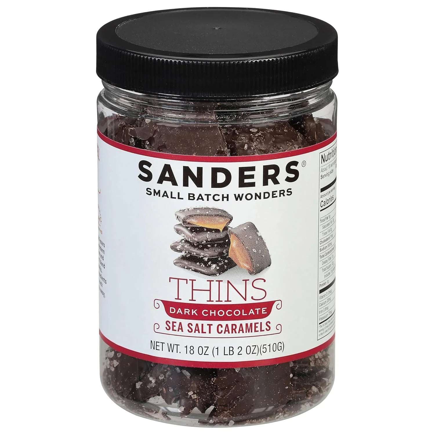 Sanders Dark Chocolate Sea Salt Caramels | 18 oz | Gourmet Candy - Hamxi
