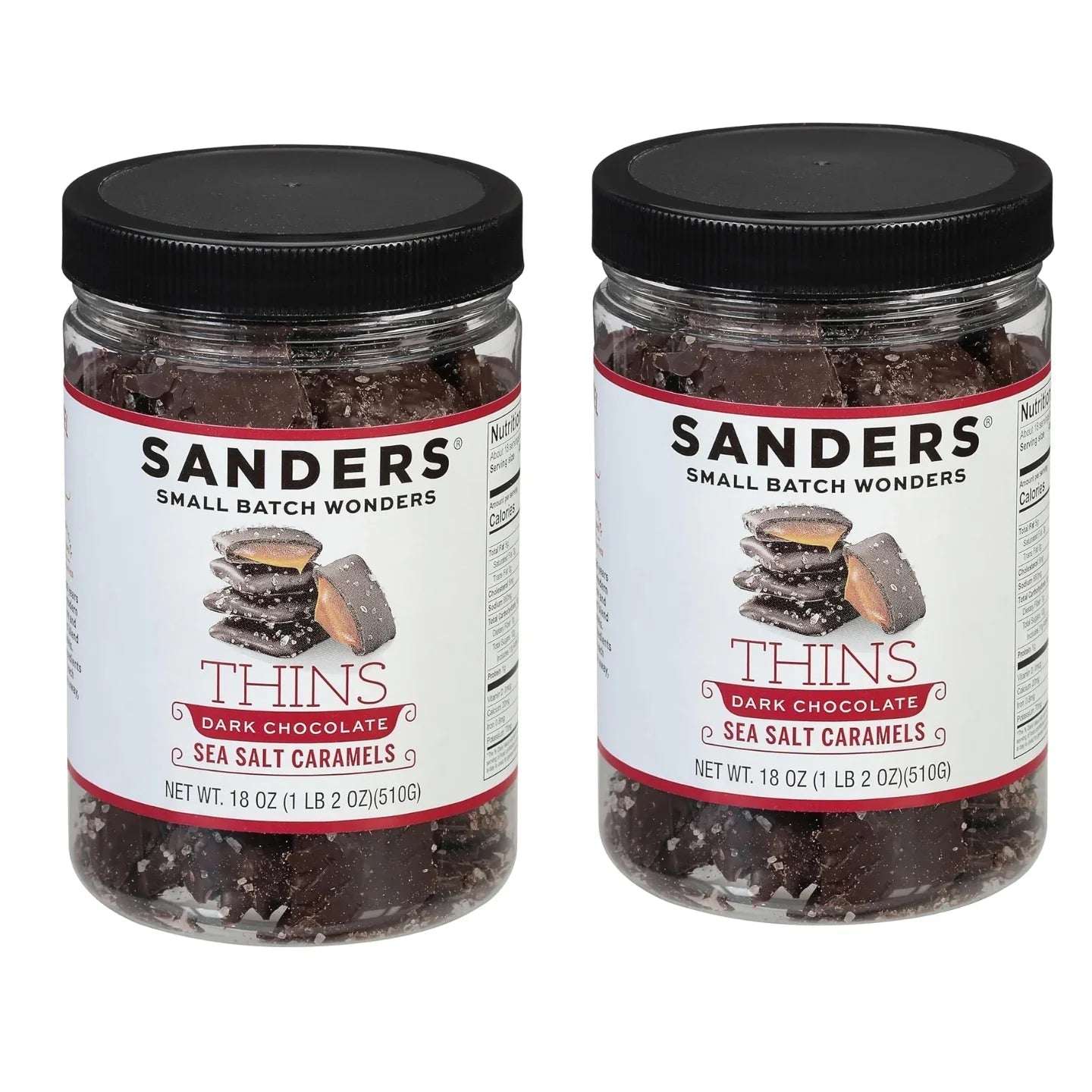 Sanders Dark Chocolate Sea Salt Caramels | 18 oz | Gourmet Candy - Hamxi